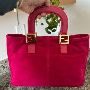Fendi Pink Suede Handbag